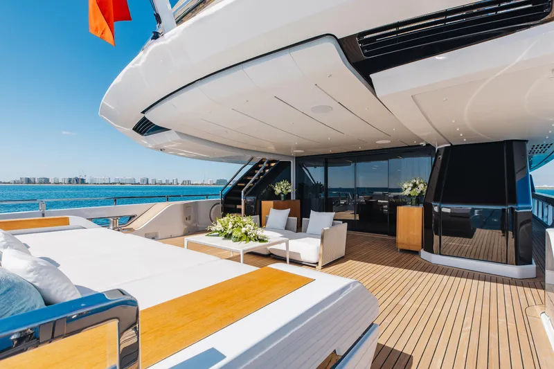 Slide: The Image of Luxurious bathroom on 2020 Sanlorenzo 44 Alloy yacht with marble sink and modern design. - 40