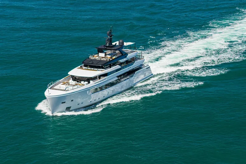Slide: The Image of Luxurious 2020 Sanlorenzo 44 Alloy yacht cruising on open sea. - 6