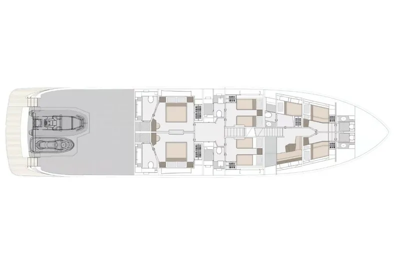 Slide: The Image of Manufacturer Provided Image: Floor plan of 2025 Azimut Magellano 30M yacht, featuring spacious cabins and deck layout. - 17