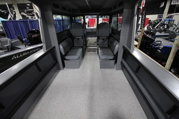 Slide: The Image of Interior of 2026 Alumaweld Horizon 24 boat, featuring spacious seating and modern design. - 10