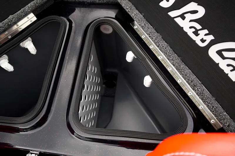 Slide: The Image of 2026 Bass Cat Cougar FTD Special Package livewell compartments, detailed view. - 42