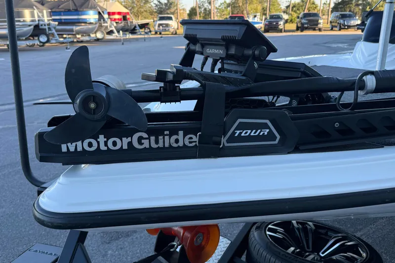 Slide: The Image of 2022 Caymas CX 20 PRO with MotorGuide Tour trolling motor and Garmin device. - 10