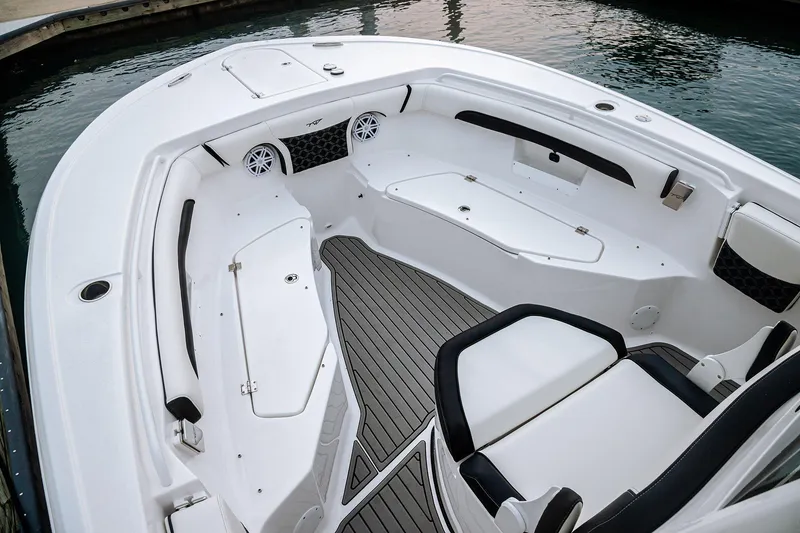 Slide: The Image of 2026 Tidewater 256 LXF boat with Onyx finish at Lakeside Marina. - 36