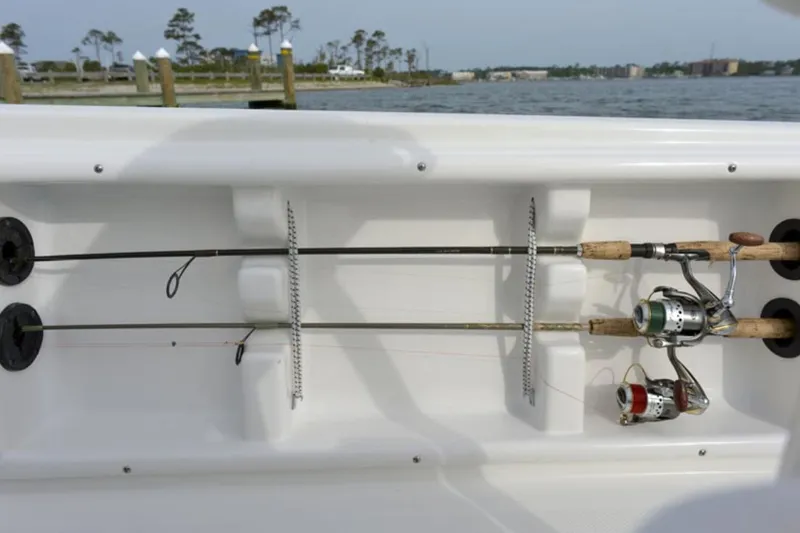 Slide: The Image of Manufacturer Provided Image: 2020 NauticStar 2140 Sport Shallow Bay fishing rod holders on deck. - 44