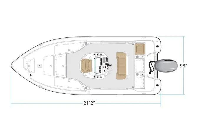 Slide: The Image of Manufacturer Provided Image: Top view of 2020 NauticStar 2140 Sport Shallow Bay boat layout. - 57