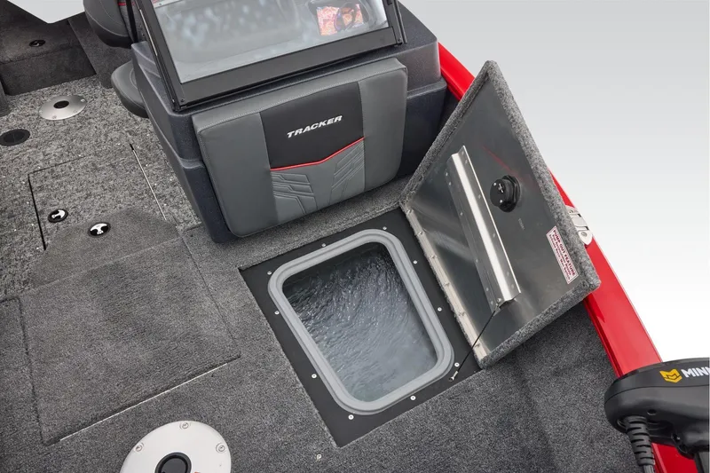Slide: The Image of Manufacturer Provided Image: 2026 Tracker Pro Guide V-175 Combo boat interior with open storage compartment. - 18
