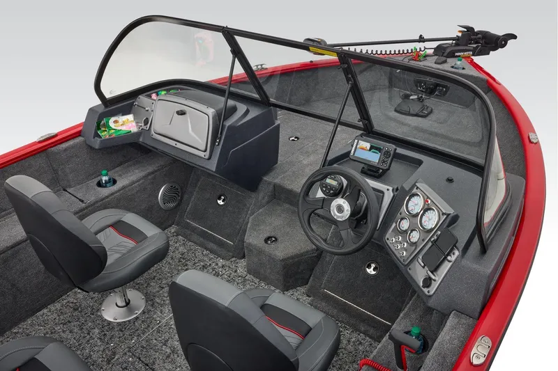 Slide: The Image of Manufacturer Provided Image: 2026 Tracker Pro Guide V-175 Combo boat interior with modern dashboard and seating. - 22