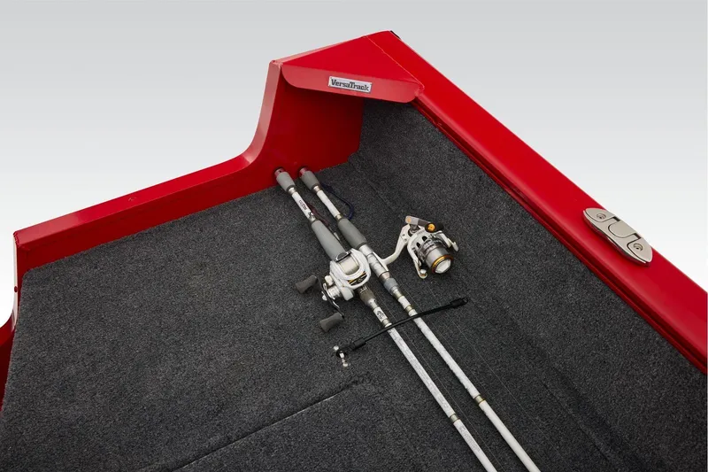 Slide: The Image of Manufacturer Provided Image: 2026 Tracker Pro Guide V-175 Combo boat interior with fishing rods stored securely. - 46