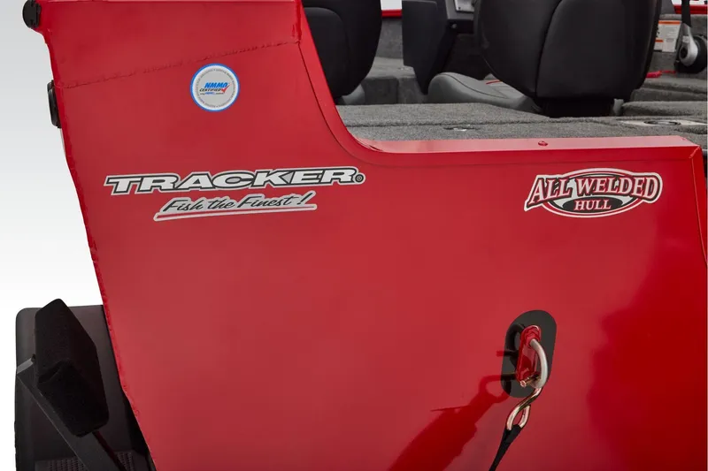 Slide: The Image of Manufacturer Provided Image: 2026 Tracker Pro Guide V-175 Combo boat with red all-welded hull design. - 49
