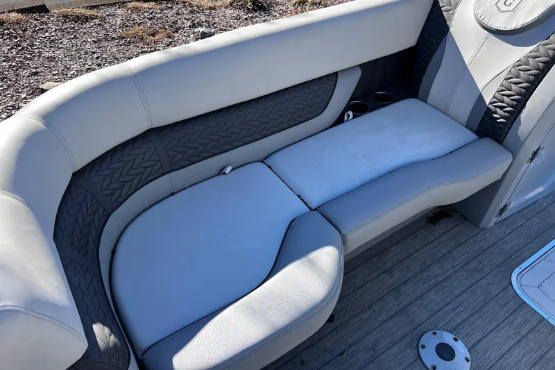 Slide: The Image of Luxurious seating on 2022 Godfrey Monaco 235 SFL boat, featuring elegant design and comfort. - 13