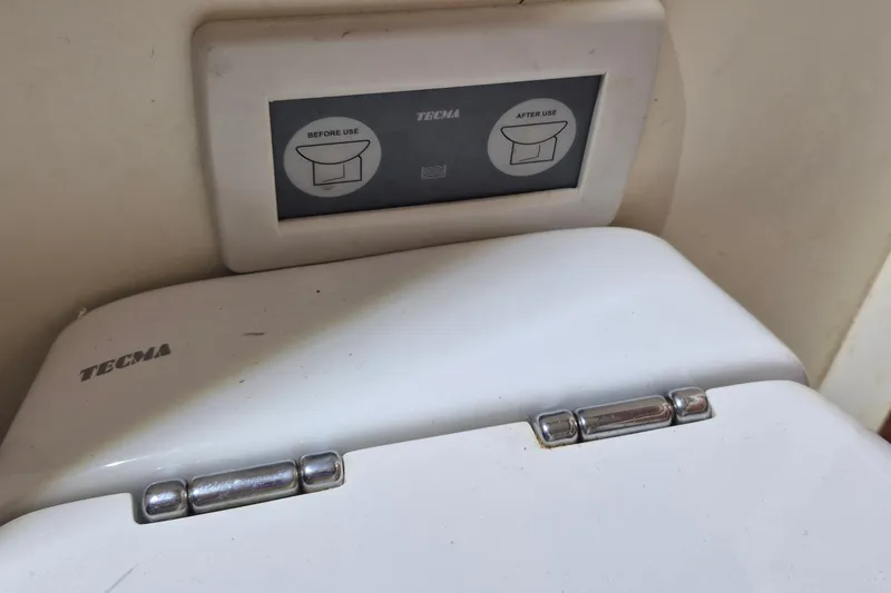 Slide: The Image of Tecma toilet control panel on 1985 Grand Banks 42 Classic yacht. - 24