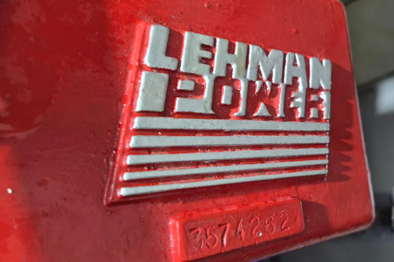 Slide: The Image of Red Lehman Power engine detail on 1985 Grand Banks 42 Classic boat. - 45