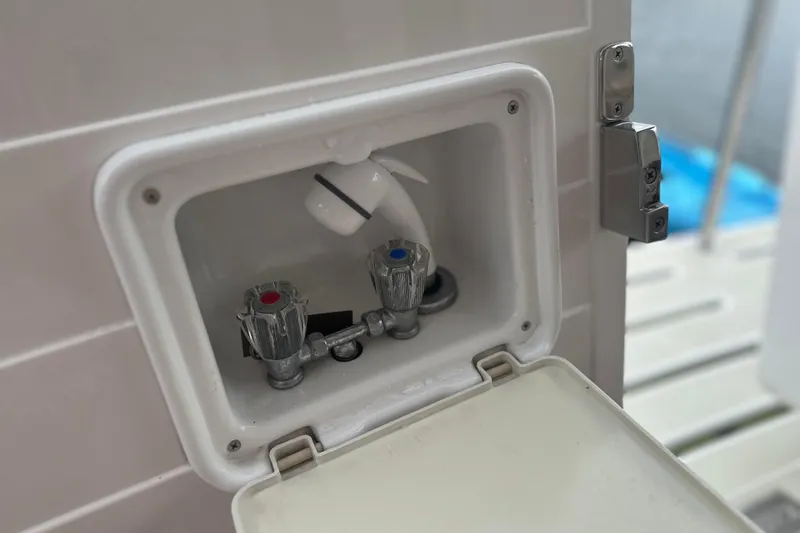 Slide: The Image of Outdoor shower controls on a 2016 Kadey-Krogen 52 yacht. - 91