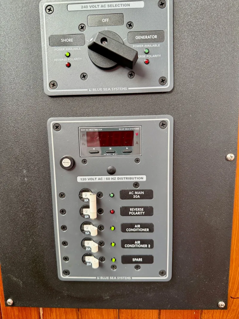 Slide: The Image of Electrical control panel on a 1988 PT 42 Yacht. - 28