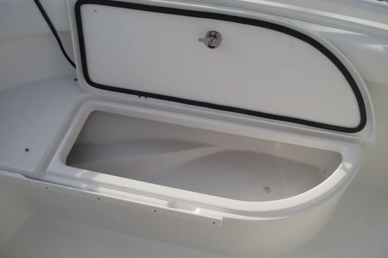 Slide: The Image of Open storage compartment on 2019 Edgewater 245CC boat. - 12