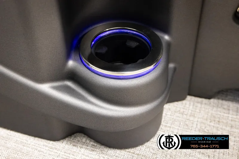 Slide: The Image of Illuminated cup holder in 2026 Avalon LSZ CRB boat interior, featuring sleek design. - 44