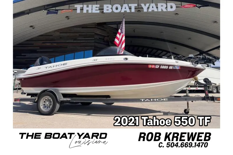 The Image of 2021 Tahoe 550 TF boat at The Boat Yard, Louisiana, on trailer. - 0