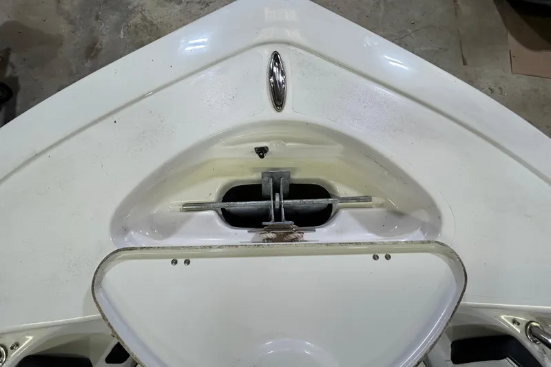 Slide: The Image of Bow of 2024 Tidewater 198 CC Adventure boat with anchor storage. - 9