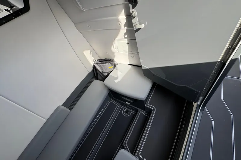 Slide: The Image of 2026 Sunsation 32 CCX cabin interior with modern seating and sleek design. - 18