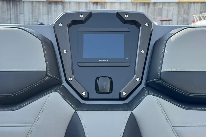 Slide: The Image of Dashboard of 2026 Sunsation 32 CCX boat with Garmin display and USB port. - 20