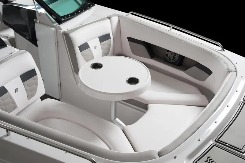 Slide: The Image of Manufacturer Provided Image: 2018 Four Winns HD240 OB boat cruising on calm water with passengers. - 14