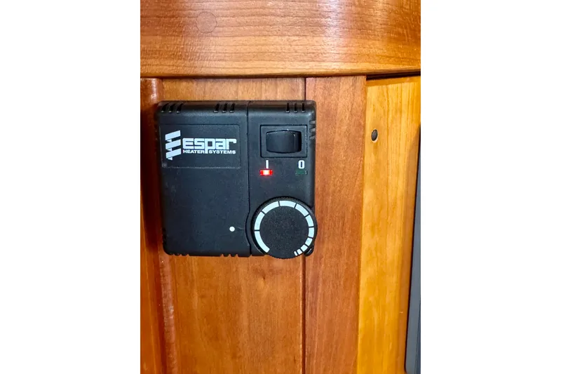 Slide: The Image of Espar heater control on wooden panel, Sabre 402, year 2000 model. - 45