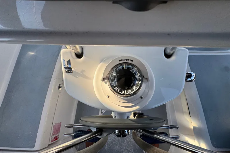 Slide: The Image of Cockpit view of a 2005 Hunter 36 sailboat with Danforth compass. - 25