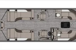 Slide: The Image of Layout of 2026 Tahoe Pontoon LTZ Quad Lounger Shift. - 2