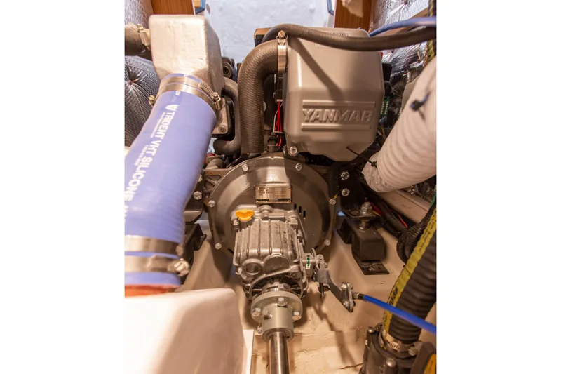 Slide: The Image of Engine compartment of a 2019 Catalina 425 sailboat with Yanmar engine. - 48