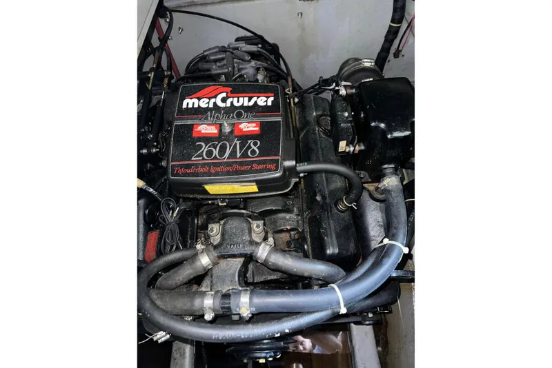 Slide: The Image of MerCruiser Alpha One 260 V8 engine in 1986 Sea-Ray 340 Express boat. - 18