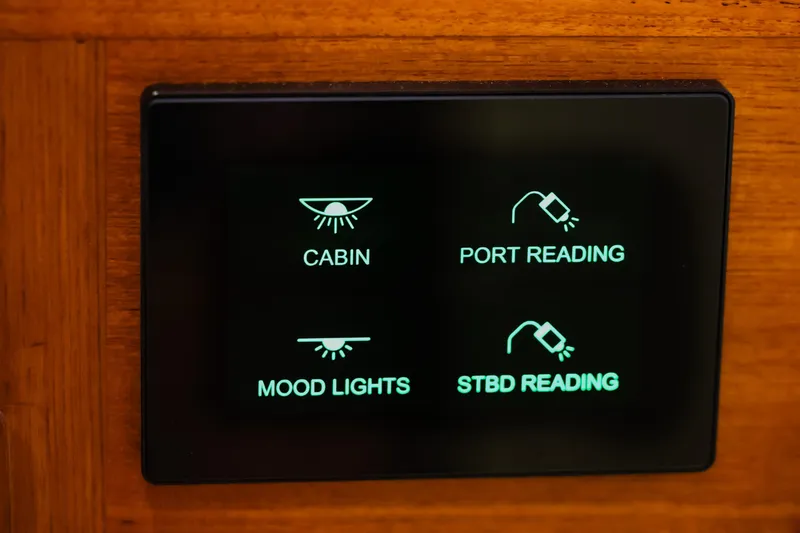 Slide: The Image of Control panel on 2027 Fleming 85 Pilothouse yacht for cabin and reading lights. - 104