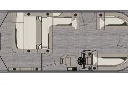 Slide: The Image of Layout of the 2026 Tahoe Pontoon Sport 85 Versatile Rear Bench. - 5