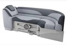 Slide: The Image of 2026 Tahoe Pontoon Sport 85 Versatile Rear Bench, gray design. - 6