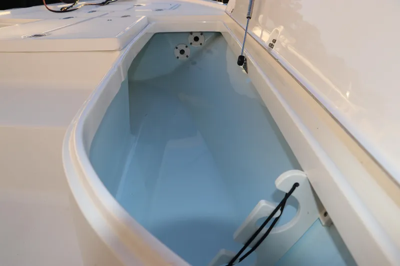 Slide: The Image of 2016 Sea Born FX21 Bay boat storage compartment, open and empty. - 25