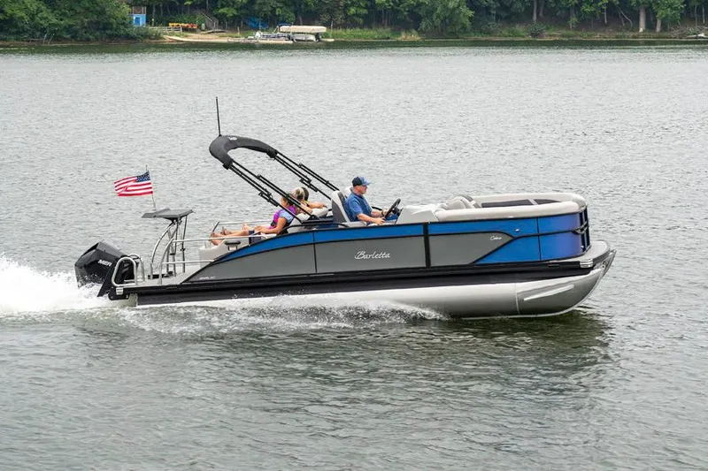 The Image of 2025 Barletta Cabrio 24UC pontoon boat with luxurious seating and sleek design. - 0