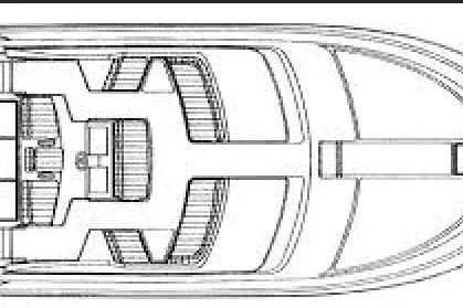 Slide: The Image of 1988 Carver 38 Santego yacht floor plan, top view schematic. - 30