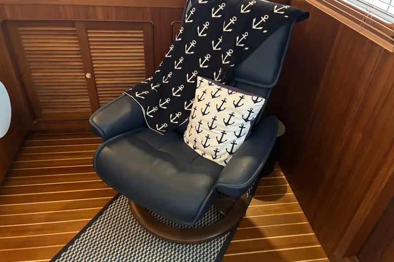 Slide: The Image of Luxurious extra salon seating in 2024 Helmsman Trawlers 43E PILOTHOUSE. - 16