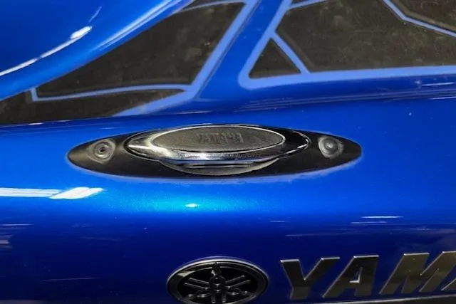 Slide: The Image of 2023 Yamaha WaveRunner EX Limited, blue body detail with logo. - 27