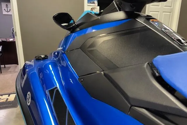 Slide: The Image of 2023 Yamaha WaveRunner EX Limited in vibrant blue, showcasing sleek design and modern features. - 8