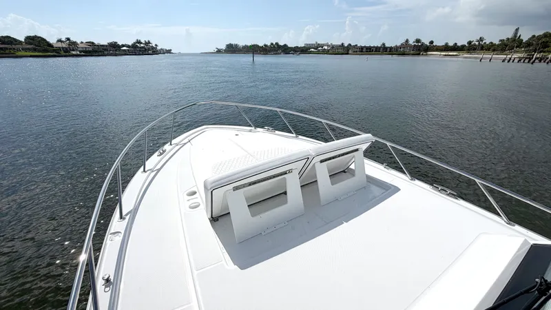 Slide: The Image of Intrepid 35 VALOR 2026: View from the bow over calm water and shoreline. - 32