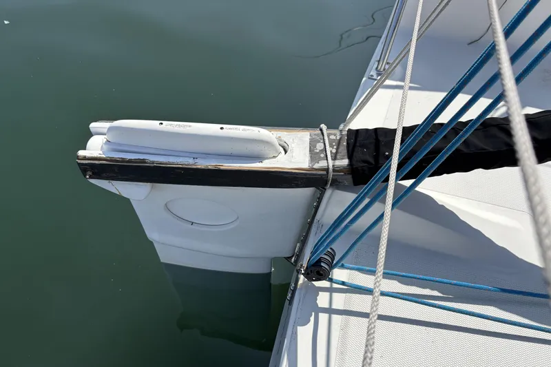 Slide: The Image of Sailboat rudder and rigging on a 2007 Flying Tiger FT-10M in calm water. - 14