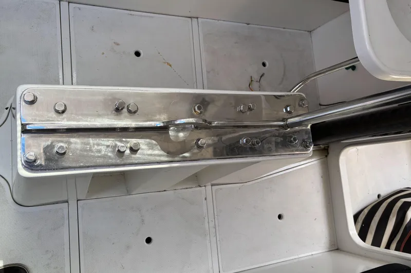 Slide: The Image of Stainless steel fitting on Flying Tiger FT-10M sailboat, 2007 model, deck view. - 31