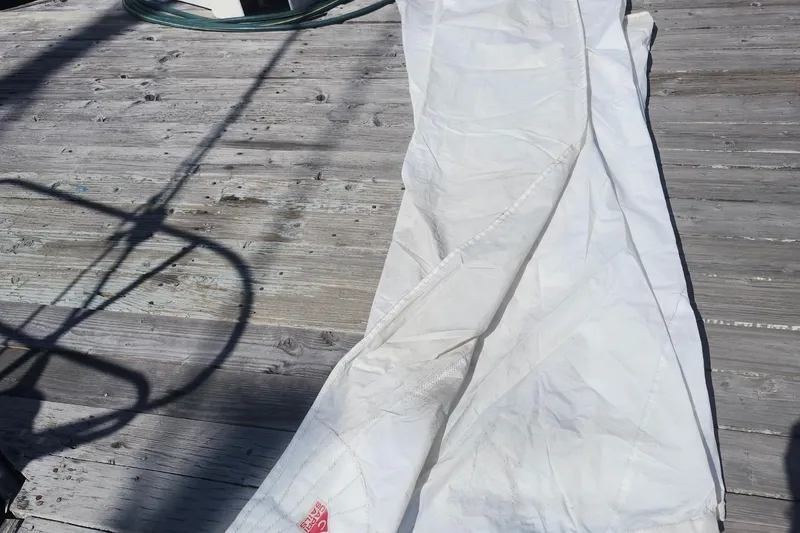 Slide: The Image of White sail on wooden deck, Flying Tiger FT-10M, 2007 model. - 49