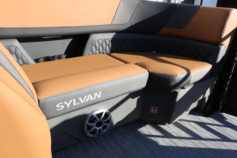 Slide: The Image of 2026 Sylvan L3 LZ DH Platinum Edition Tri-Toon interior seating with premium upholstery. - 38