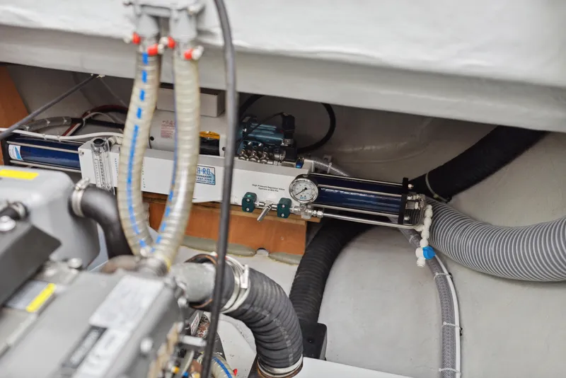 Slide: The Image of 2019 Lagoon 42 catamaran sailing on open sea. - 132
