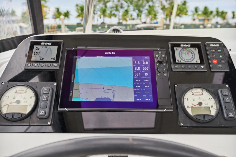 Slide: The Image of Close-up of rigging on a 2019 Lagoon 42 yacht. - 30