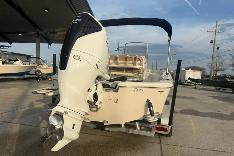 Slide: The Image of 2026 Sea Chaser 23 LX boat with powerful outboard motor on trailer. - 3