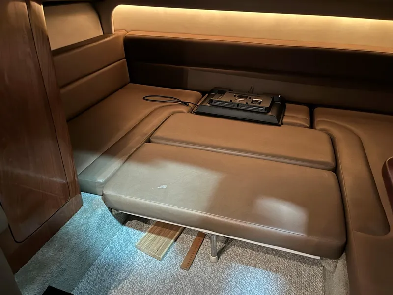 Slide: The Image of Interior of 2011 Crownline 350 CR with beige upholstery. - 29
