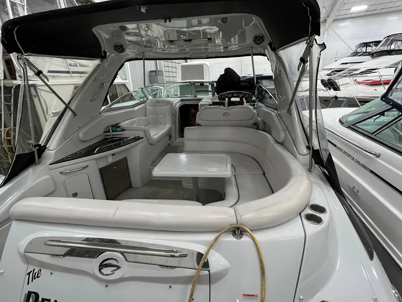 Slide: The Image of Interior of a 2011 Crownline 350 CR yacht in harbor. - 4