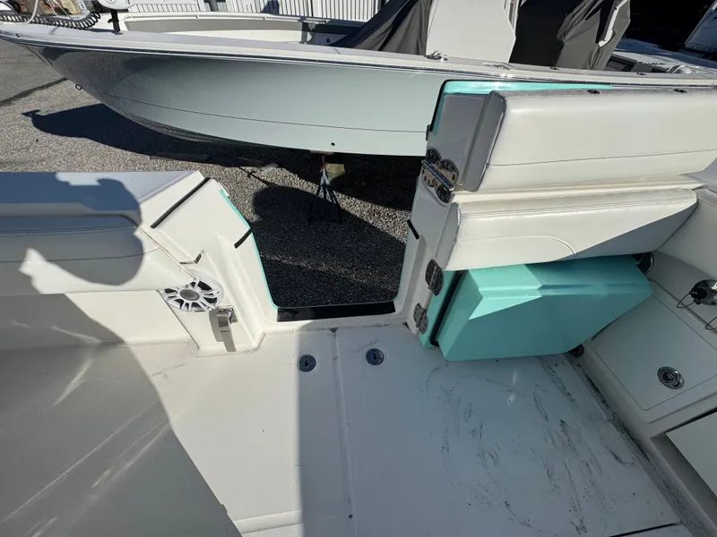 Slide: The Image of Interior of a 2022 Regulator 31 boat with seating area. - 25